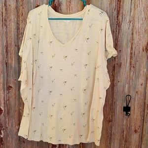 Cream colored flower t shirt